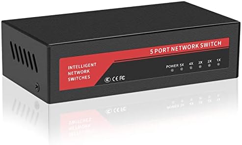 IENRON 5 PORTS GIGABIT NETWARE, computadores de trabalho ou plugue de montagem na parede e reprodução com detecção de IA não gerenciada