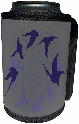 Swallows de 3drose em silhueta estilizada de vôo Arte azul - Lata mais fria