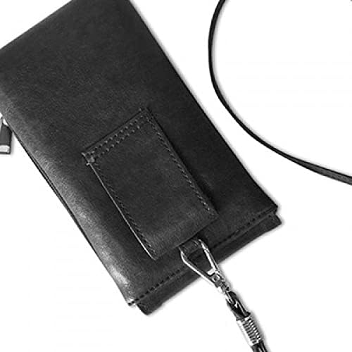 Pinceladas de textura irregular de textura bolsa de carteira de telefonia pendurada bolsa móvel bolso preto