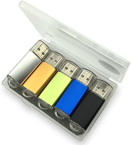 Ebamaz USB Flash Drives 2.0 Metal Key Pack de 5 cores