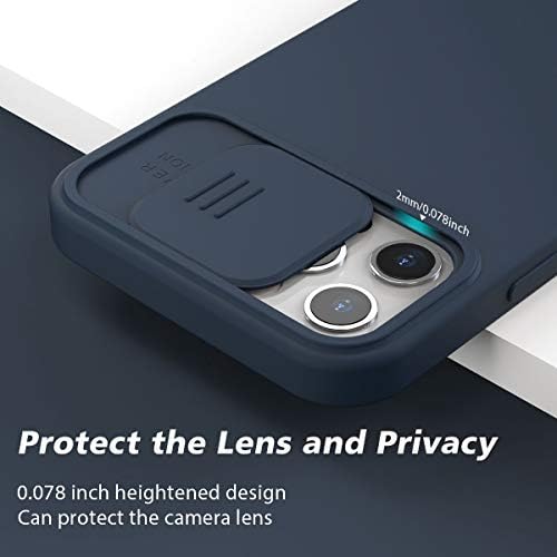 CloudValley para iPhone 12 e 12 Pro Silicone Case com tampa da câmera deslizante, caixa de proteção à câmera de silicone