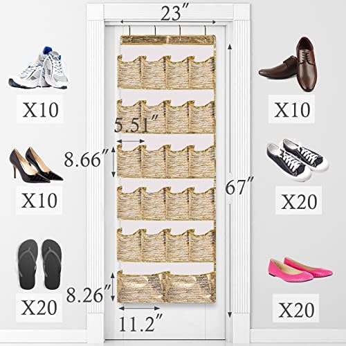 Damahome Storage Bins 13 polegadas Conjunto de 4 mármore | Over Door Shoe Organizer Gold para casa