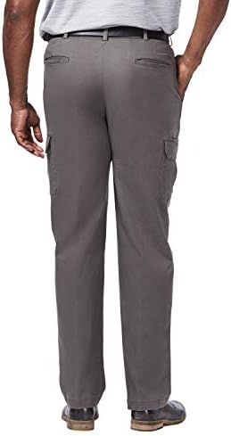 Haggar Men's Comfort Stretch Classic Fit Fit Front Cargo Pant - Tamanhos regulares e grandes e altos