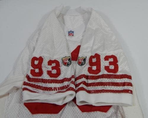 1995 San Francisco 49ers 93 Jogo emitido White Jersey 50 DP34394 - Jerseys de jogo NFL não assinado