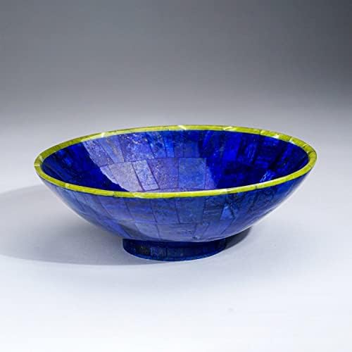 Galeria Astro de Gems Genuíno Lapis Polido Lazuli Bowl com Jade Green Jade - LLB6