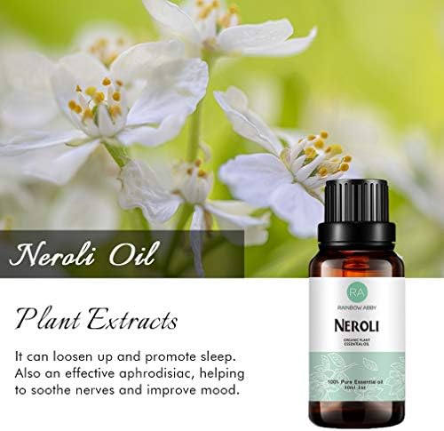Óleo essencial de Neroli, óleo de aromaterapia orgânica natural pura para difusor, massagem, cuidados com a pele, ioga,