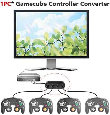 Wilias - 3 em 1 para mini a U PC Durável para o quarto de interruptor 4 Port Entertainment Gamecube Controller Converter Adapt