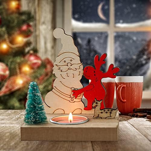 Decoração de mesa de Natal Santa Clau Elks House Candlestick Nordics Style Window Display Tablop Decoration Wolf Ornament