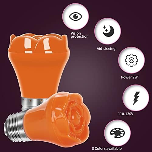 Lâmpadas amarelas Flor LED FORME 2 = 20W E26 Base G45 Lâmpadas de cor pequena colorida para S14 String Bulbs Substituição, Decoração