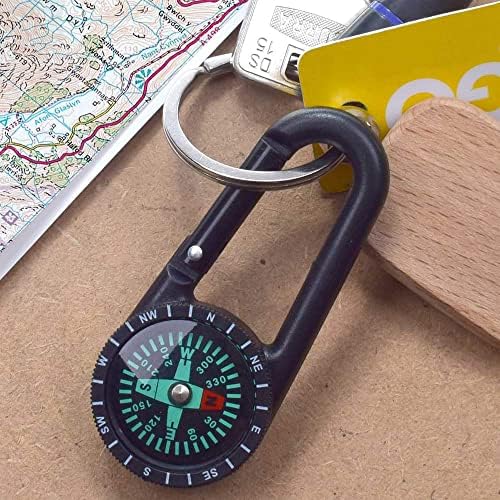 Azeeda 'Penguin Building Snowman' Compass Keyring