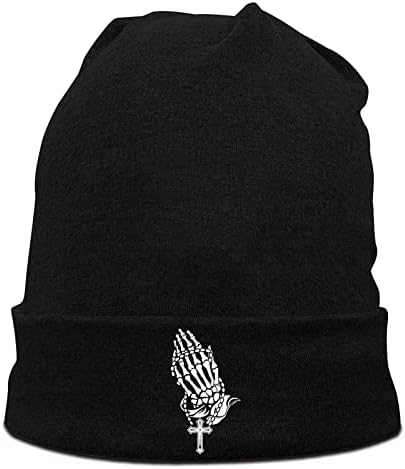 FOECBIR CHAPAS DE GIANILIÇÃO PARA MAN, Capés de caveira de gorro preto desleixados para homens, chapéu quente de inverno Caps
