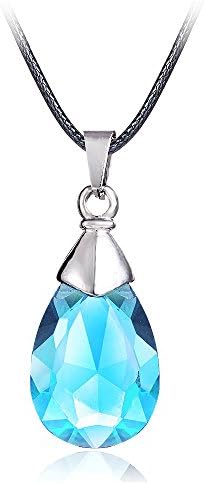 SAO SWORD ART Online Yui's Heart Pingente Colar para Asuna Yuuki Cosplay - Cristal preto/azul