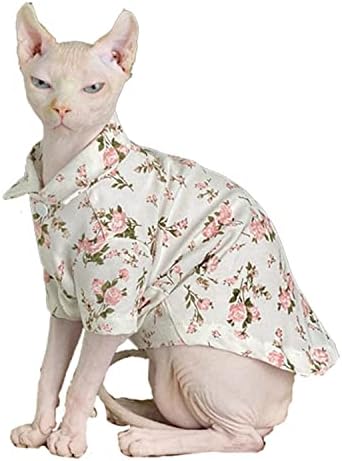 WCDJOMOP T-shirts de gato sem pêlos de gato respirável algodão de algodão de algodão Retro.