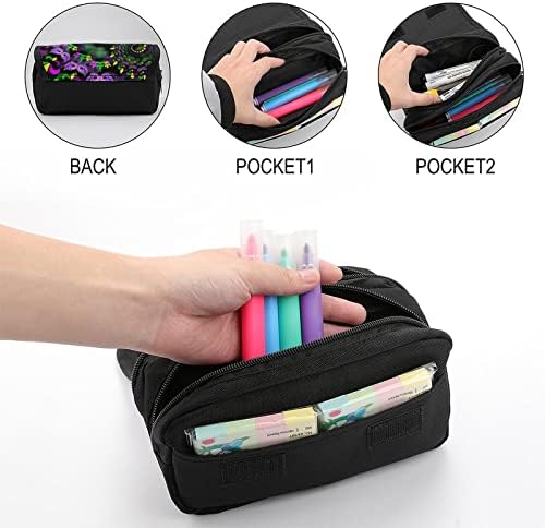 Endless Mardi Gras Vortex Lápis Caixa Double Zip Pen Bag de grande capacidade Penora de papelaria Bolsa para o escritório em casa