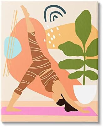 Stuell Industries Bold Abstract Shapes Yoga Fitness Pessoa Planta de casa, Design de Annie Warren