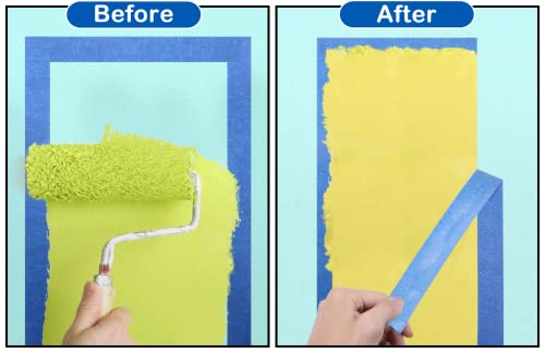 Doay Blue Painters Fita 3 4 - Fita de pintura e mascaramento - Remoção fácil e limpa - Uso de superfície múltipla - ISO