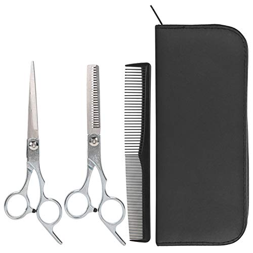 Kit de tesoura de corte de cabelo de cabeleireiro, aço inoxidável salão de salão de salão de tesoura de tesoura de tesoura