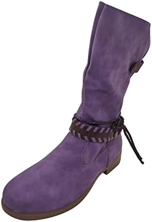 Botas para mulheres retro camurça joelho botas laterais com zíper lapidado de calcanhar não deslizamento de botas de cavaleiro