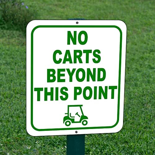 Sem carrinhos de golfe além deste ponto - sinais de carrinho de golfe, placas de propriedade privada para campo de golfe,