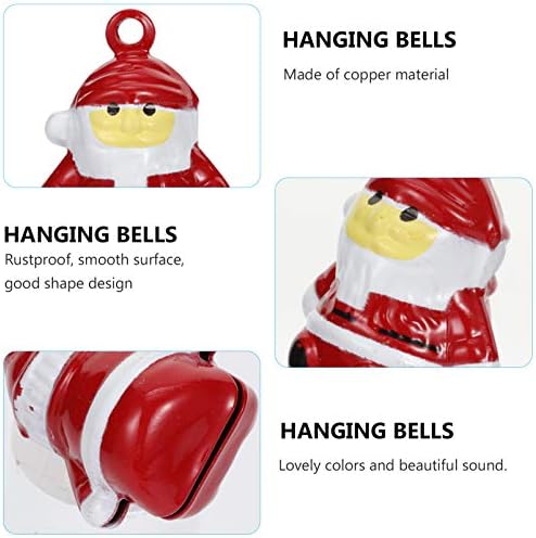 Pretyzoom 10pcs Christmas Jingle Bells Small Craft Bells Ornadores de Miniaturas de Papai Noel para ornamentos de árvore de