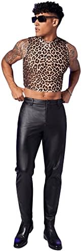 Sweatyrocks masculino com estampa de leopardo masculino mock rush slim fit tank tampa