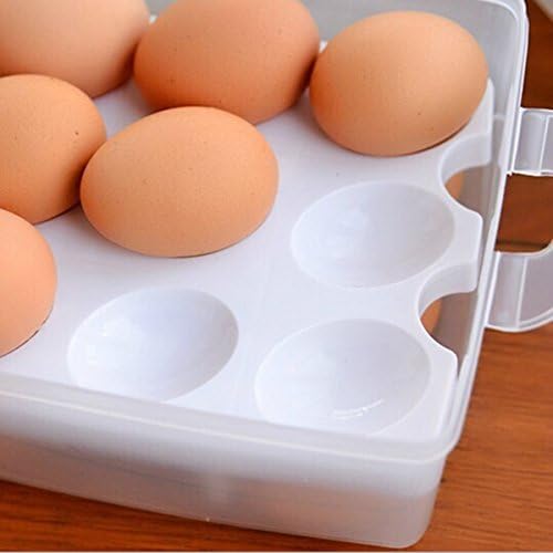Plástico portátil de duas camadas caixa de armazenamento de ovo dupla camada ovo adiador nítido