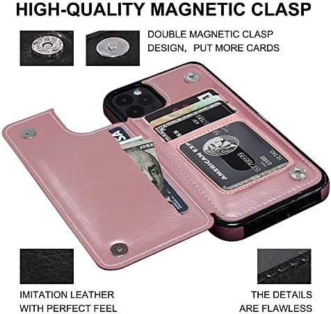 Caixa da carteira de Midola para iPhone 12 Pro Max com tampa de cartão Flip Flip Celle Phone Clip Premium PU PU Leather Kickstand Slots