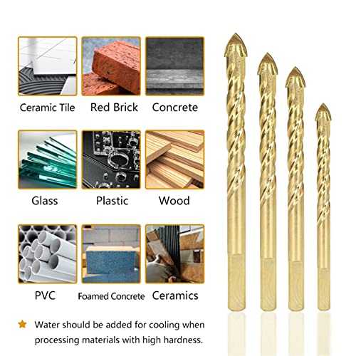 Bits de ladrilho Brilhas de abridor de concreto de concreto de vidro Drill Triangle Drill 3/4/5/6/8/10/12 mm Drill Bit Bit Bit