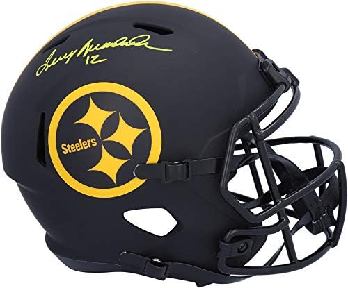 Terry Bradshaw Pittsburgh Steelers autografados Riddell Eclipse Réplica de velocidade alternativa Capacete - Capacetes NFL autografados