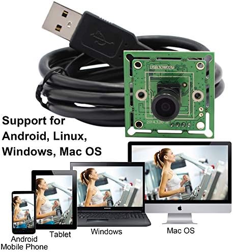 Módulo de câmera USB FPS de 0,3MP High FPS Sensor CMOS OV7725 com lente de 100 graus M7, Suporte 640x480@60fps, UVC Compports,