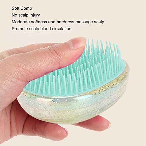 Escova de massagem do couro cabeludo e escova de cabelo de destrancação, escova de cabelo em forma de ovo molhada e seca use massagem portátil de couro portátil pente de escova de cabelo para cabelos grossos ou finos cacheados ou lisos