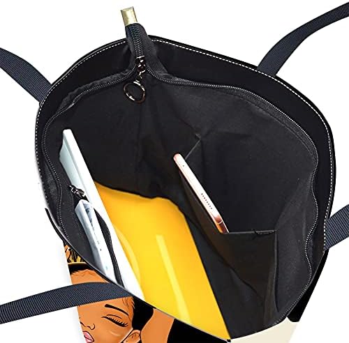 Bolsa Azpsrt Tote for Women Afro -American ombro Bola de ombro de grande capacidade Faixa de 15,4 polegadas/17,7 polegadas