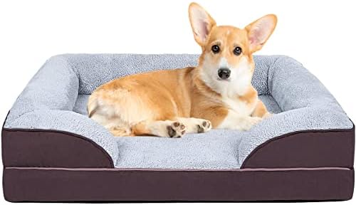 Cama de cachorro de tamanho médio, camas de estimação para cães de cães de cães de espuma de cães de cães duráveis ​​sofá -cama, cama