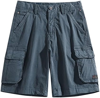 Shorts de trabalho para homens, shorts de carga masculina shorts casuais leves com vários bolsos