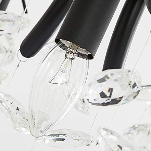 Lustre de cristal ladral led de Slynsw LED Black iluminação de iluminação de cozinha sala de jantar da sala de estar quarto