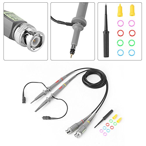 Sonda de osciloscópio, 2pcs 100MHz Ociloscópio Clipe Sonda P6100 1x/10x