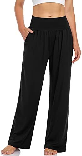 Daceslon Wide Wide Perna Flornta Confortável Casual Yoga Loose High Waist