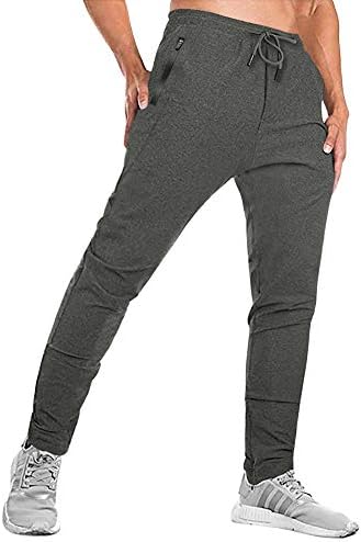 Faskunoie Sorto de Sweatout de Faskunoie Men Gym Ginout Ginout Bottom calça cônica com bolsos