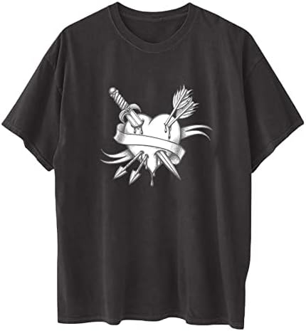 Tshirts de manga curta de raglan para mulheres de impressão vintage Crewneck Tees Top, Mulheres casuais camisa de blusa solta 2022