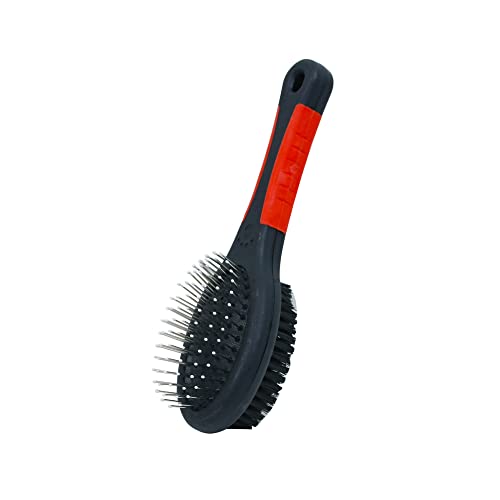 Bundle '' Oferta '' Brush de dupla face com escova de banho macio, para gatos e cães, escova fácil para animais de estimação, queda de cabelo fácil de limpar, menos de cabelo, escova de banho de shampoo + pente de dupla face, 2 contagem