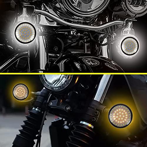 KOLEMO 2 1157 Sinais de curva dianteira e traseira Luzes LED com capa de lente defumada compatível com para visitar Dyna Sportster