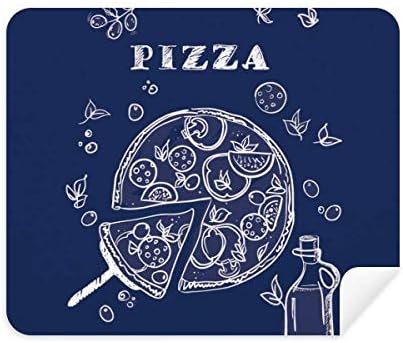 Desenho de linha Pizza Italy Foods Limpando Limpador de tela 2PCS Tecido de camurça