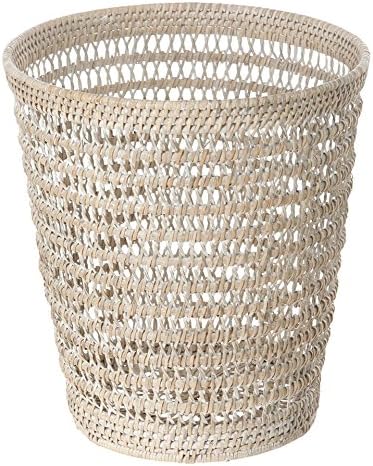 Kouboo La Jolla Rattan Mesh Round Waste Best, lavagem branca