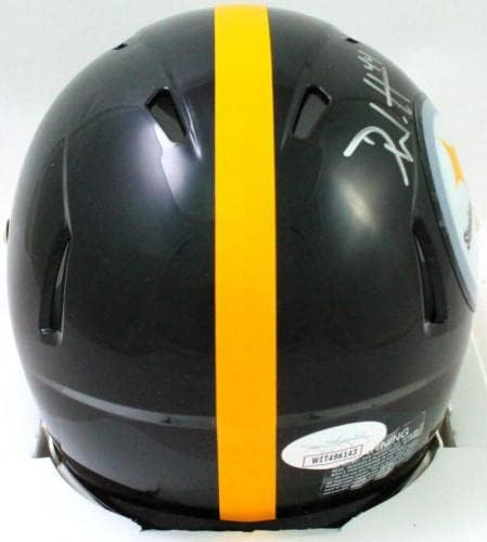 Derek Watt autografou Pittsburgh Steelers Speed ​​Mini capacete - JSA W Auth *Silve - Mini capacetes da NFL autografados