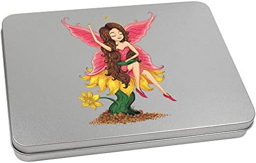 Azeeda 'Flower Fairy' Metal Articled Stationery Tin / Storage Box