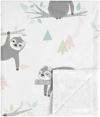 Doce JoJo Designs Pink Sloth Baby Girl Receber Swaddle Blanket para recém -nascido ou criança carrinho de carro carrinho