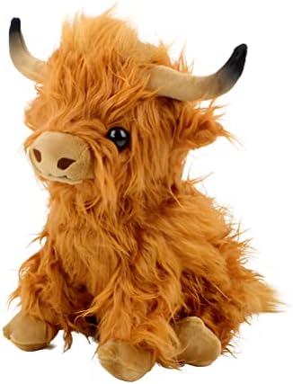 Kasahara Highland Cow Animal de pelúcia de vaca fofa de gado macio de gado macio Toy Toy Decorative Pillow Gifts For Boys Girls