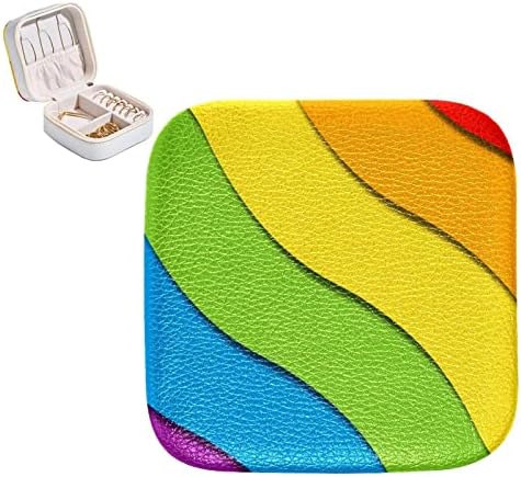 Rodailycay LGBT Rainbow Mini Travel Jewelry Box, Organizador de armazenamento por portátil de colar de colar, caixa de armazenamento