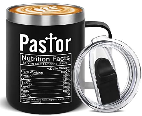 Presentes de apreciação do pastor NBOOCUP, Pastor Gifts For Men Mulheres - Pastor Fatos nutricionais Coffee Caneca