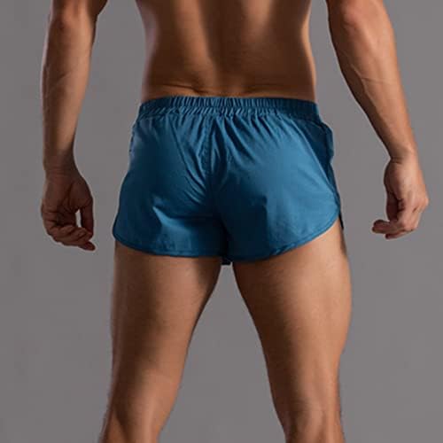 Shorts masculinos masculinos de BmiseGM masculino calça de cor sólida de cor de elástico solto solto seco casual masculino